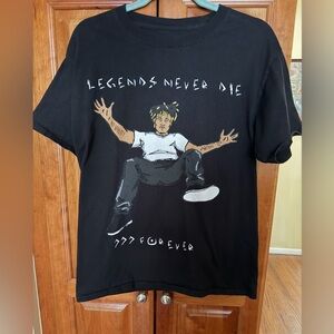 Black Graphic T-Shirt - Legends Never Die 999